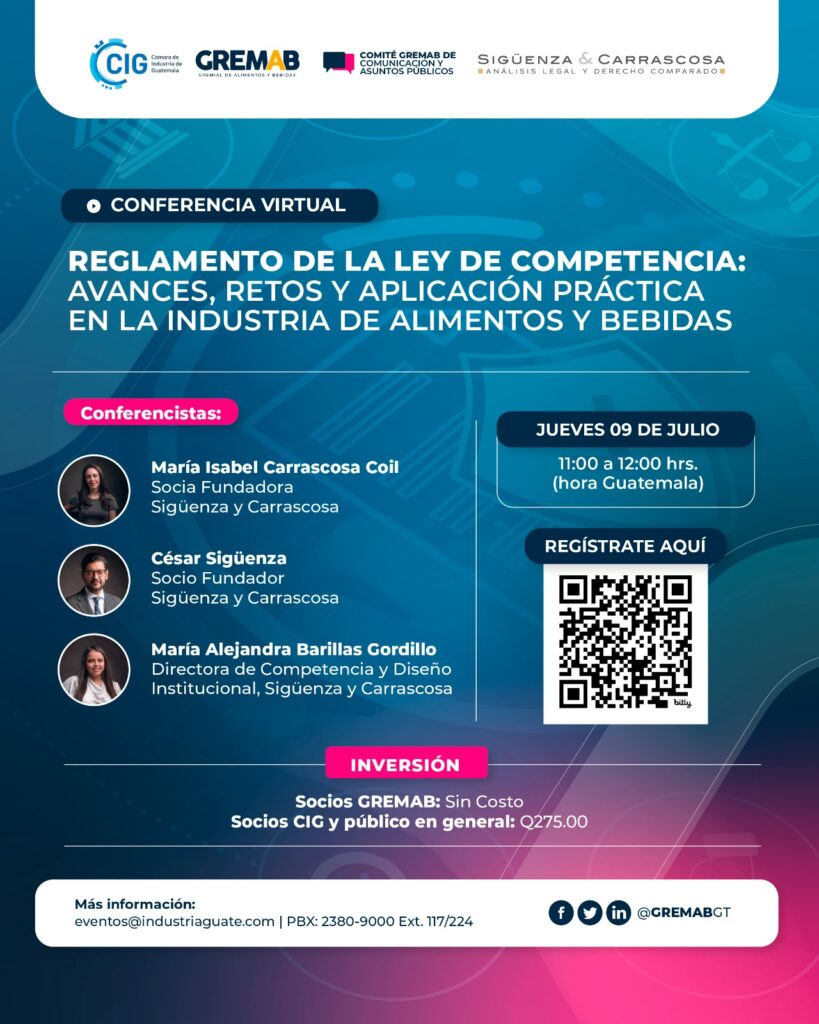 Reglamento de la Ley de Competencia: avances, retos y aplicación práctica en la industria de alimentos y bebidas