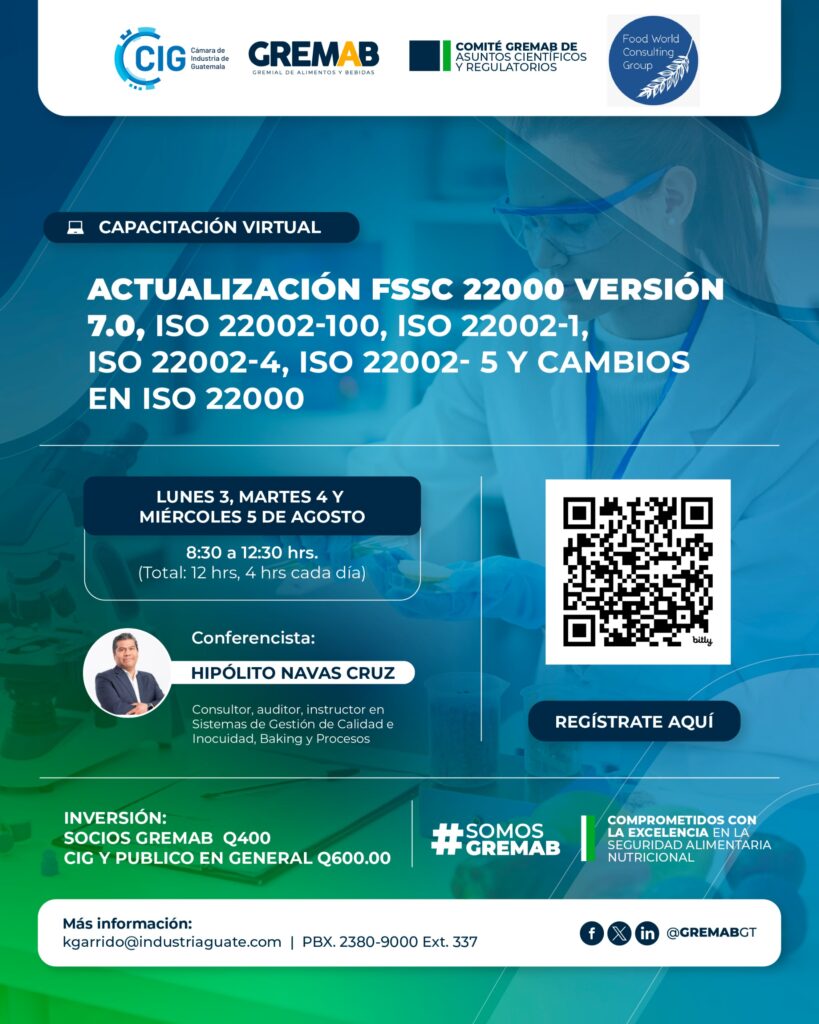 Actualización FSSC 22000 versión 7.0, ISO 22002-100, ISO 22002-1, ISO 22002-4, ISO 22002-5 y cambios en ISO 22000